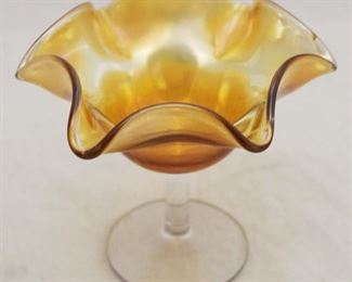421 - Carnival glass compote 5 3/4 x 5