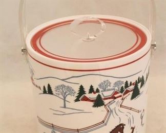 432 - Snow scene ice bucket 13 x 7 1/2