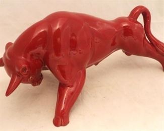 441 - Art pottery bull 18 x 8