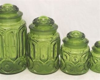 445 - 4 Piece glass canister set