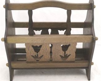 446 - Wood magazine rack 16 1/2 x 5 x 6 1/2