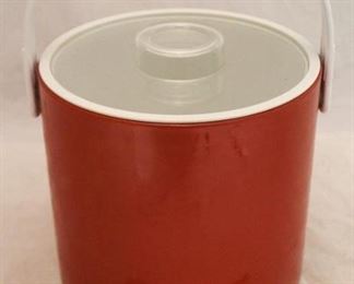 453 - Vintage ice bucket & tongs 8 1/2 x 12