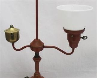 467 - Tole ware student lamp 28" tall