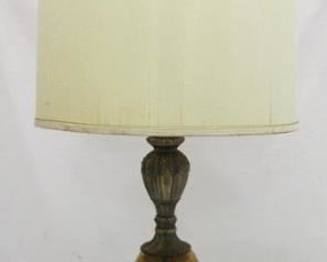 468 - Vintage amber glass lamp 44" tall