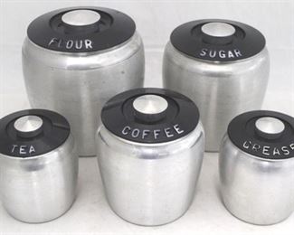 479 - Aluminum 5 pc canister set
