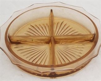 491 - Pink 4 part relish 9" round