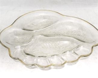 510 - Golden rim egg & relish serving platter 17 x 14