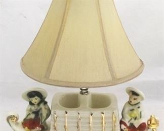 534 - Oriental art pottery lamp 15 x 19