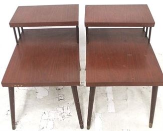 538 - Pair vintage step down side tables 22 1/2 x 17 x 24