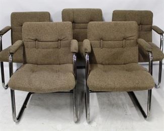 623x - Set of 5 Chromcraft Arm Chairs 31 x 24 x 20