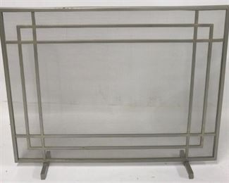 659 - Metal & wire mesh fire screen 31 x 39