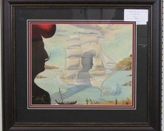 665 - Untitled Sailing Boat in Port Lligat by Dali Giclee - 24 x 27 1/4