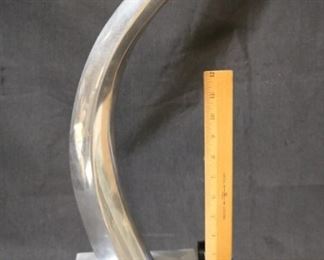 672x - Chrome Metal Horn Sculpture 18 1/2" tall