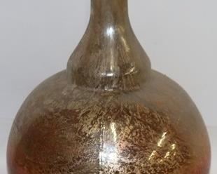 676 - Art glass bulbous vase 18" tall
