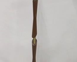 695 - Teak & brass floor lamp 49" tall