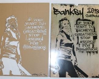 698 - Banksy 2018 calendar with laser cut cardboard