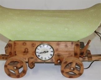 703 - Vintage wagon clock 24 x 13 x 9