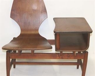 708 - Plycraft George Mulhauser bentwood gossip bench Vintage Danish small chip of wood missing on back bottom 35 x 31 x 21