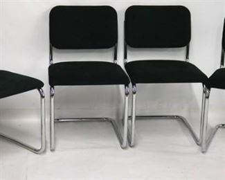 720 - Set of 4 Knoll Cesca chrome & black chairs 33 x 19 x 22