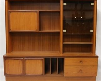 731 - Vintage Beautility of London lighted bar cabinet 65 x 72 x 19 2 part form plug is cut off cord