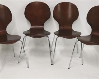 741 - Set of 4 bentwood stacking chrome base chairs 34 1/2 x 17 x 14