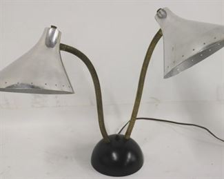 766 - Vintage double gooseneck desk lamp 23" tall
