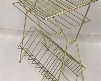 768 - Vintage atomic brass record stand 26 x 20 x 14