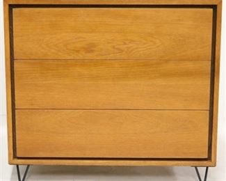 772 - Three drawer bachelor chest on hairpin legs 30 x 34 x 17