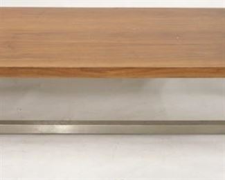 781 - Wood & metal coffee table att to Milo Baughman 17 x 60 x 24