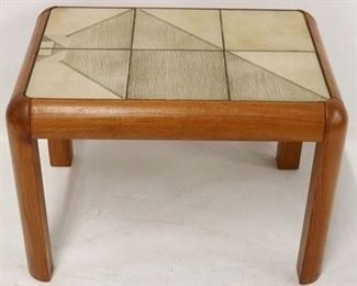 786 - Gangso Mobler Danish teak tile top table 19 1/2 x 26 x 18