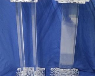 794 - Shlomi Hazziza vintage acrylic pair of pedestals 36 x 12 x 12
