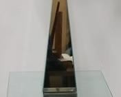 792 - 1970s Mirror clad floor lamp with glass table 55 1/2" tall