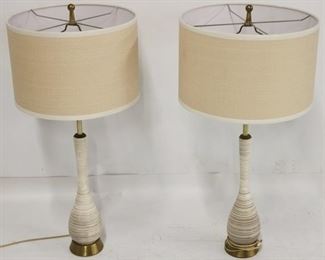 793 - Pair vintage porcelain table lamps 33" tall