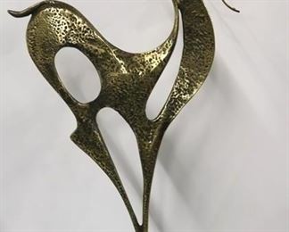 796 - Curtis Jere brass deer sculpture 29" tall Marble base