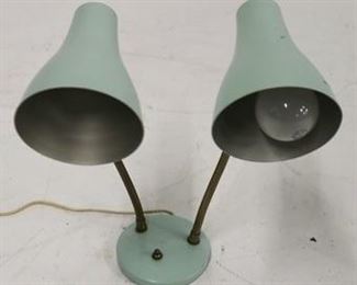 799 - Double gooseneck desk lamp 15 1/2" tall