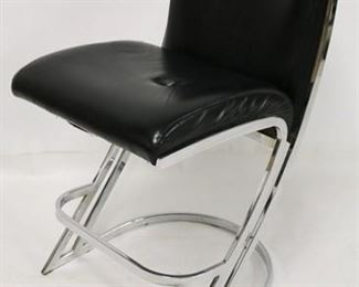 801 - Vintage chrome & black bar chair 32 1/2 x 19 x 22
