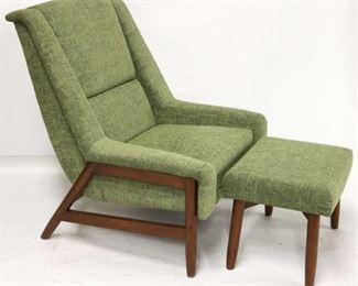 803 - Contemporary arm chair & matching stool 39 1/2 x 31 x 31