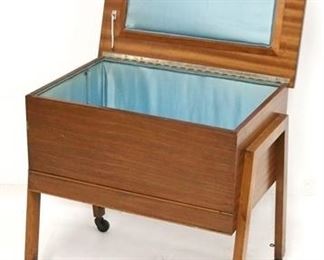 805 - Vintage European lift top sewing stand 24 x 23 1/2 x 17 1/4