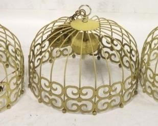807 - 3 Vintage Arthur Umanoff hanging fixtures 14 1/2 x 16 1/2 round