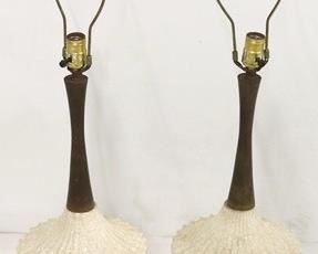 808 - Pair mid - century lamps 35 1/2" tall