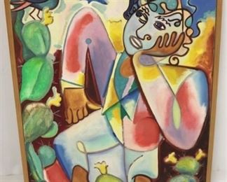 814 - The Poet of Cananea canvas painting The Sonoran Poet 38 x 30