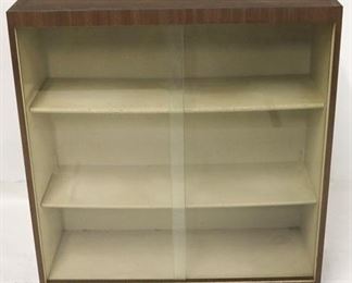 822 - Glass sliding door bookcase 32 x 12 x 34