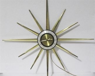944 - Vintage starburst mid-century wall clock 36" diameter