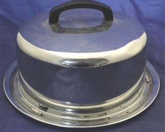 945 - Vintage stainless steel cake holder 13 x 7 1/2