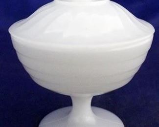 1100 - Milk Glass covered compote 5" tall