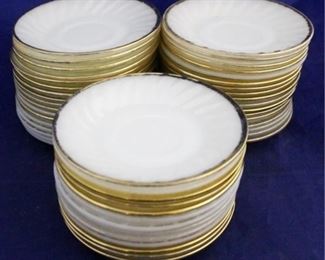 1107 - 47 Fire King milk glass saucers & bread plates 6"