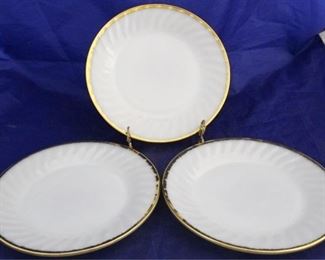 1108 - 3 Fire King milk glass 9" round