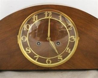 1119 - Vintage wood case mantle clock 8 x 19 x 6