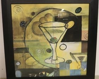 1319 - Martini glass wall art 39 1/2 x 40