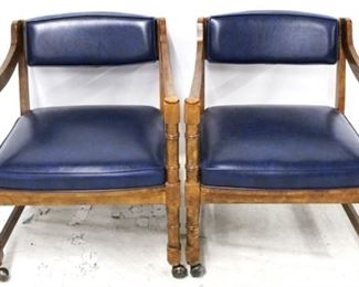 1501 - Pair vintage bamboo motif club chairs 28 x 24 x 24